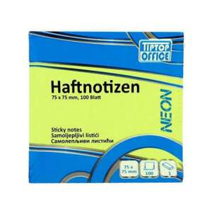Tiptop Office Neon Haftnotizen öntapadós jegyzettömb, 100 lap, 75x75mm - Jegyzettömb