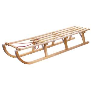 Wooden sled, 125 cm long, with rope for pulling - Sport & Leisure