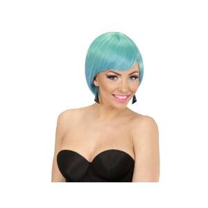 Türkizkék rövid bob paróka oldalsó frufruval, Dream Hair - Widmann