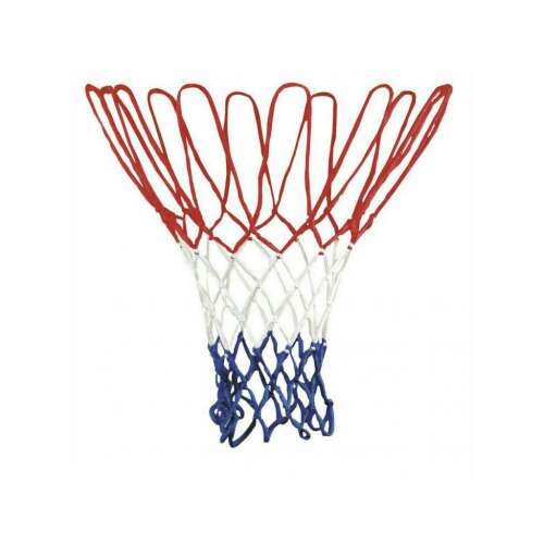 Kosárlabda háló, piros, fehér, kék, 45 cm