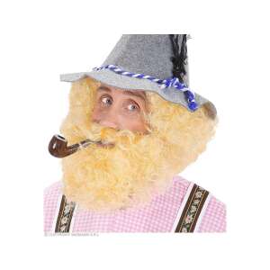 Szőke göndör paróka bajusszal és szakállal, jelmez kiegészítő férfiaknak - Widmann