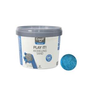 Creall Play It! Modellier Sand, 750g, Blauer kinetischer Sand, Spielsand, Formbarer Sand, Sensorisches Spiel, Indoor-Spiel, Ungiftig, Konservierungsmittelfrei - Creall