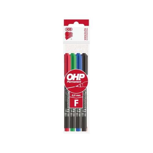 ICO OHP F 4-piece assorted color 0.5mm permanent marker