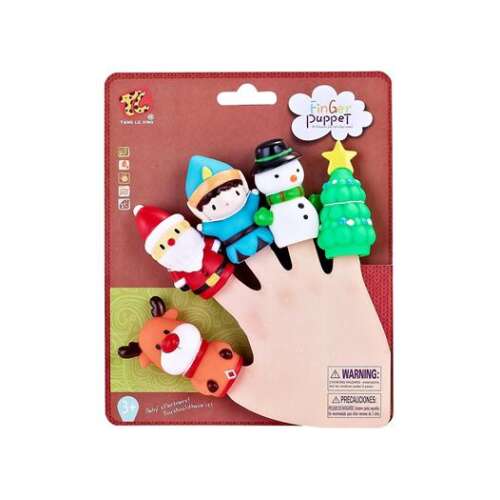 Christmas Finger Puppets, 5 Pack, Fun for Kids, Playtime, Educational Toys, Finger Puppet Set, Christmas Theme