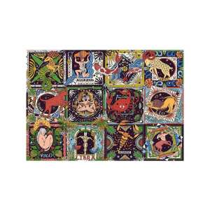 Fertiges 1000-teiliges Trefl Zodiakzeichen Puzzle, mit allen 12 Sternzeichen in bunten Illustrationen - Trefl Puzzle
