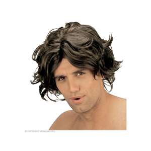 Dzsungellakó paróka, barna, göndör, férfiaknak, jelmez kiegészítő, felnőtt méret, Widmann - Widmann