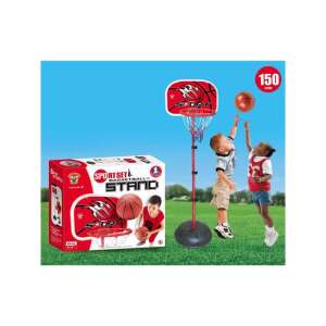 Állítható magasságú kosárlabda palánk állvánnyal és labdával, 150cm - Kosárlabdázás