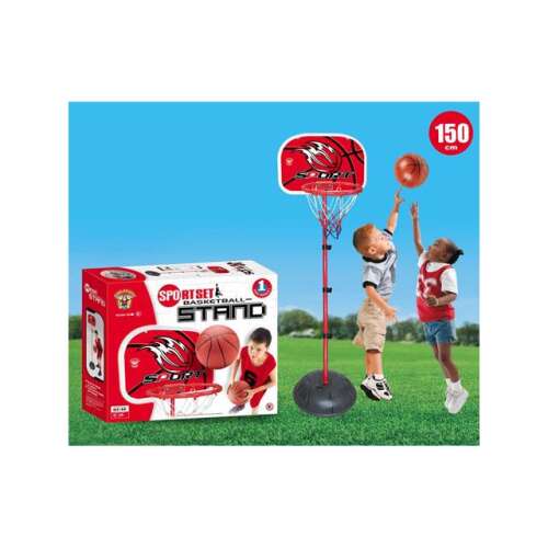 Állítható magasságú kosárlabda palánk állvánnyal és labdával, 150cm