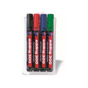 4er Set Edding 300 Permanentmarker, schwarz, rot, blau, grün - Marker