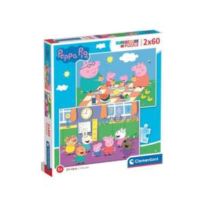Clementoni Peppa Pig Supercolor Puzzle 2x60 Teile, 2 Puzzles, Picknick und Klassenzimmerszenen - Clementoni Puzzle
