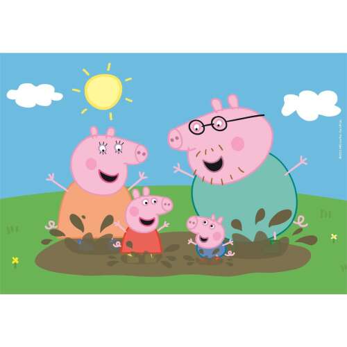 Peppa Pig Puzzle, 20 Teile, Clementoni, Peppa Pig Familie spielt im Schlamm