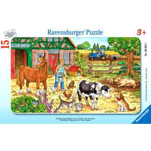 Ravensburger 15-teiliges Bauernhof-Puzzle für Kinder mit Pferd, Kuh, Hund, Katze, Hühnern und Traktor - Ravensburger Puzzle