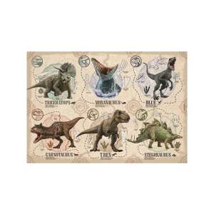 Jurassic World 104-teiliges Super Color Puzzle von Clementoni mit Dinosauriern wie Triceratops, Mosasaurus, Blue, Carnotaurus, T-Rex und Stegosaurus - Clementoni Puzzle