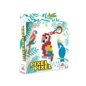 Pixel Pixel Papagei Schlüsselanhänger-Set, erstelle deinen eigenen Papagei-Schlüsselanhänger mit bunten Perlen - Bastelperlen & Zubehör