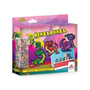 Set de mărgele Pixel Pixel Dinosaur, 2000 mărgele, 14,5x14,5 cm tablă pentru mărgele, creează propriile tale modele de dinozauri - Perle, mărgele