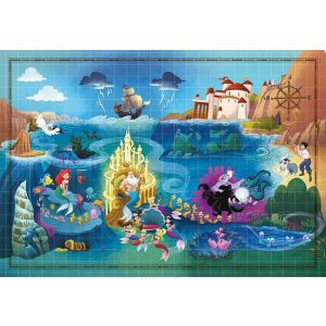 Clementoni Disney Mała Syrenka Mapa Puzzle, 1000 elementów, złożone - Puzzle