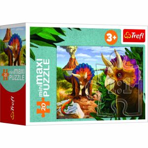 Trefl Dinoszaurusz MiniMaxi Puzzle 20 elementów, pudełko Triceratops - Puzzle