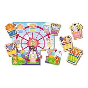 Montessori Baby Puzzle Luna Park 15 darabos fa puzzle 1-4 éveseknek, az összeállított puzzle látható - Lisciani
