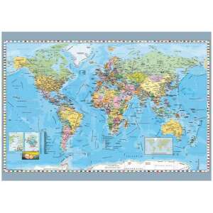 Dino Puzzle 1000 piece political world map puzzle completed - Dino Bikes