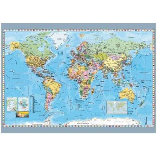 Dino Puzzle 1000 piece political world map puzzle completed
