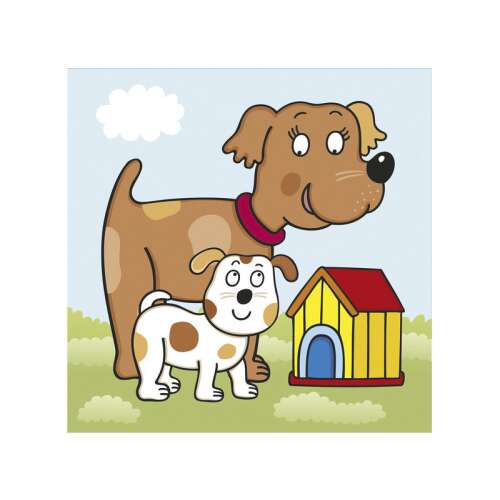 Puzzle diel s psom zo sady puzzle Dino Baby 2+