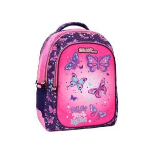 Must... Kövesd az álmaid pillangós iskolatáska, lila és rózsaszín, 3 rekeszes - Luna