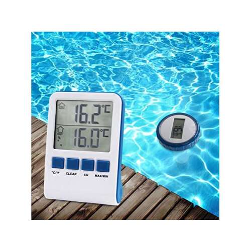 Digitális vízhőmérsékletmérő medencékbe, kerti tavakba