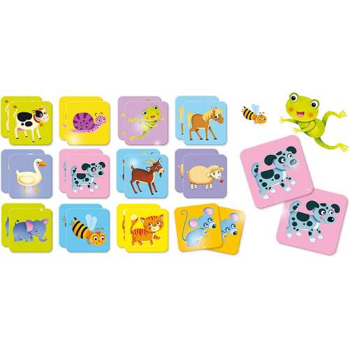 Animalute Baby Memo memory game with 32 cards featuring cute animal illustrations