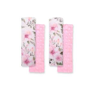 BabyLion Prémium Minky biztonsági Öv védő - Virág #rózsaszín  34125801 Övpárnák, övcsatok