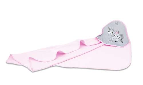 Kapucnis Fürdőlepedő 100 x 100 cm - Unikornis #rózsaszín-szürke 31364012