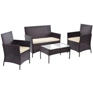 Jumi Mokka štvormiestna súprava ratanového záhradného nábytku #tmavohnedá