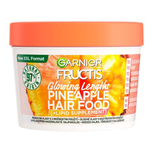 Garnier Fructis Hair Food Glowing Lengths Pineapple 3in1 Hair Conditioner pentru păr lung, vârfuri despicate 400ml