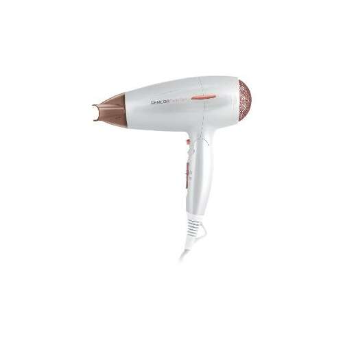 Сешоар Sencor SHD 7200GD Ionic Care, бял и розово злато, наклонен изглед