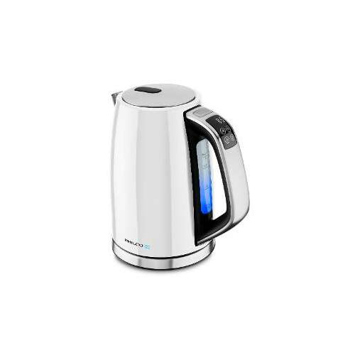Elektryczny czajnik Philco PHWK 1701, biały, 1,7 l, 2200 W, ze stali nierdzewnej, wyświetlacz cyfrowy, regulacja temperatury