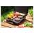 Sencor SBG 3710SS electric contact grill, black, in use, grilling burgers, corn and mushrooms