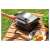 Sencor SBG 3710SS electric contact grill, black and silver, in use, grilling burgers