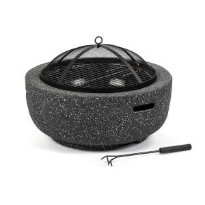 Fieldmann FZG 1030G black fire pit with spark screen and poker - Outdoor fire pit