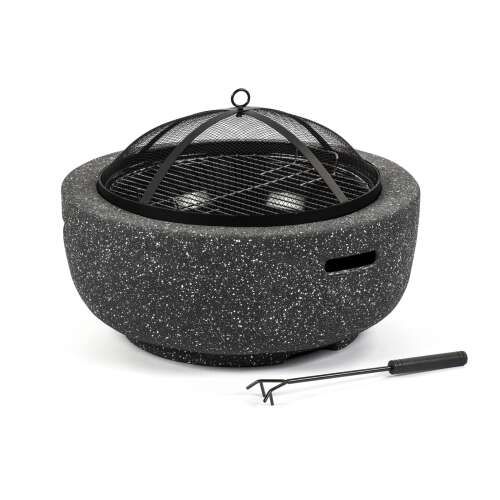 Fieldmann FZG 1030G black fire pit with spark screen and poker
