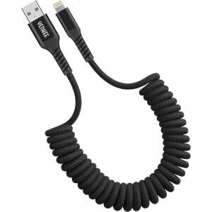 Yenkee YCU 502 BK USB A auf Lightning Kabel, schwarz, gewickelt, 1,2m - Lightning-Kabel