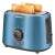 Sencor STS 6052BL blue electric toaster with two slices of toasted bread