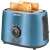 Sencor STS 6052BL blue electric toaster with two slices of toasted bread