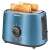 Sencor STS 6052BL blue electric toaster with two slices of toasted bread