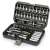 Fieldmann FDG 5020-53R 53 piece socket set with 1/4 inch ratchet, 4-40mm sockets, CR-V material, screwdriver bits, allen keys, extension bars, universal joint, and carrying case