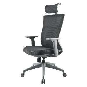 Yenkee YGC 500GY FISHBONE office chair, black mesh, adjustable headrest, armrests, and height, swivel base with wheels - Office chair