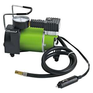 Fieldmann FDAK 12011 12V car tire inflator, portable air compressor for car tires, green and black, with pressure gauge - Compressor