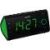 Sencor SRC 170 GN black radio alarm clock with green accents, distant view