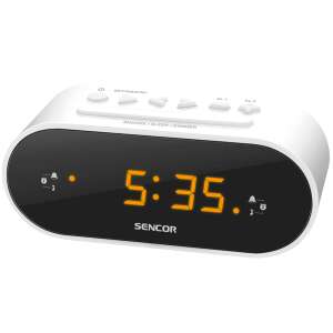 Sencor SRC1100W white digital alarm clock with FM radio, snooze and sleep timer - Alarm Clock