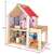 Drewniany domek dla lalek Eichhorn z dwoma lalkami, zestaw do zabawy dla dziewczynek, wymiary 22,5 x 41 x 36 cm