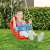 Dolu Smart Swing red baby swing in use