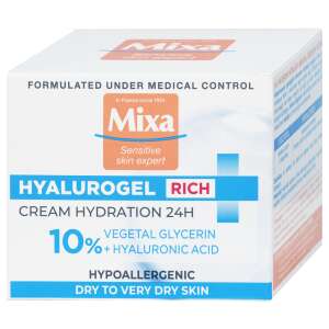 Mixa Hyalurogel Rich Intenzívne hydratačný krém na tvár obohatený o kyselinu hyalurónovú 10% 50ml 57447515 Výrobky pre starostlivosť o tvár a oči